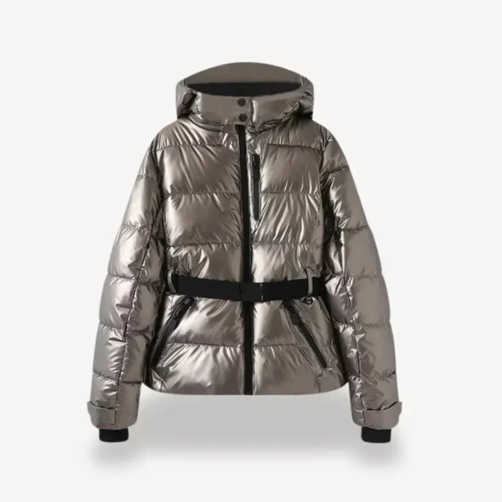 Chaqueta Acolchada con Cinturón y Capucha para Mujer | Ideal para Uso Diario en Temporada Fría