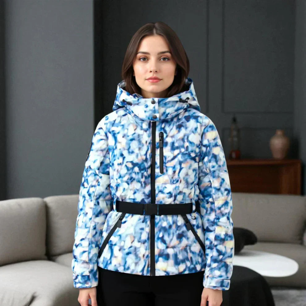 Chaqueta Acolchada con Cinturón y Capucha para Mujer | Ideal para Uso Diario en Temporada Fría