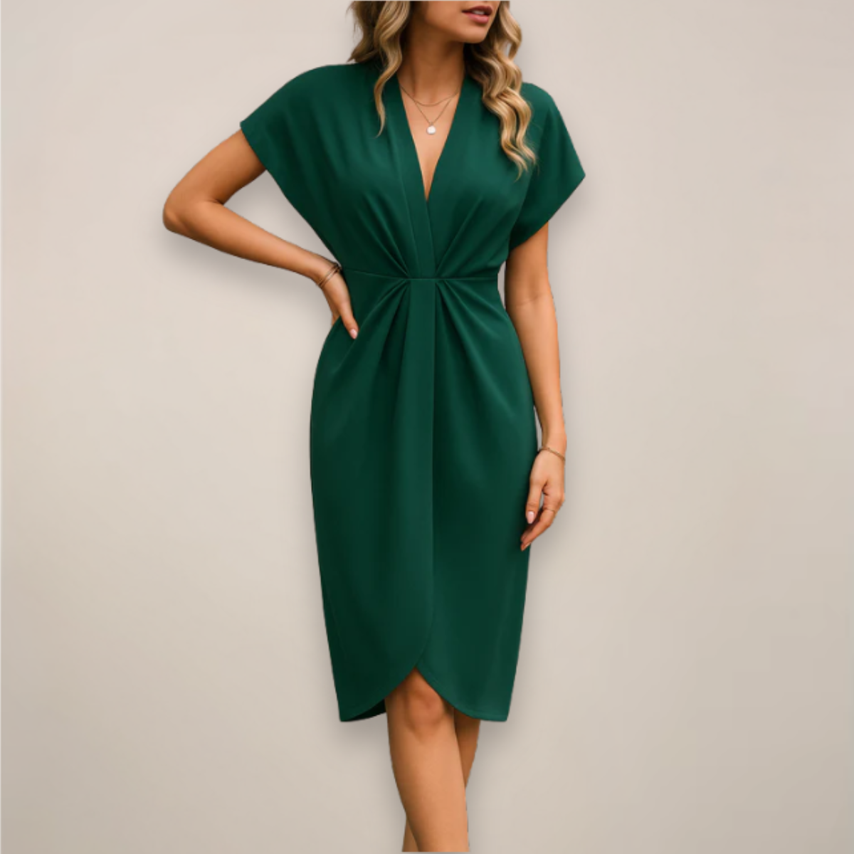 Vestido Midi Con Diseño Cruzado Tipo Cache-cœur Para Mujer | Ideal Para Eventos En Clima Cálido Y Salidas Sociales