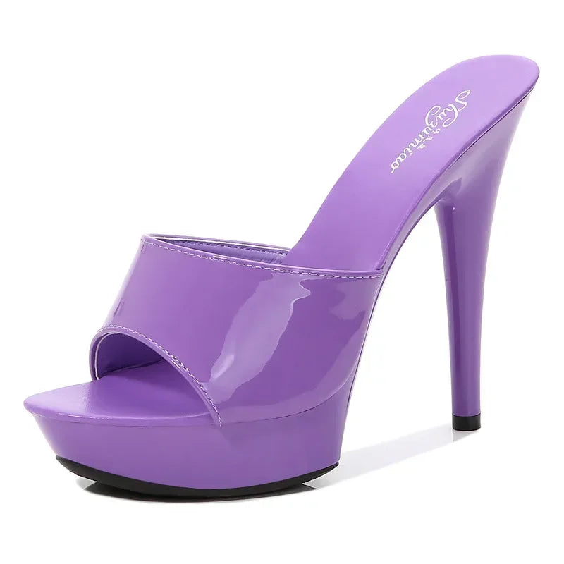 Mules De Tacón Alto Con Plataforma Para Mujer | Ideales Para Eventos Y Salidas En Temporadas Cálidas