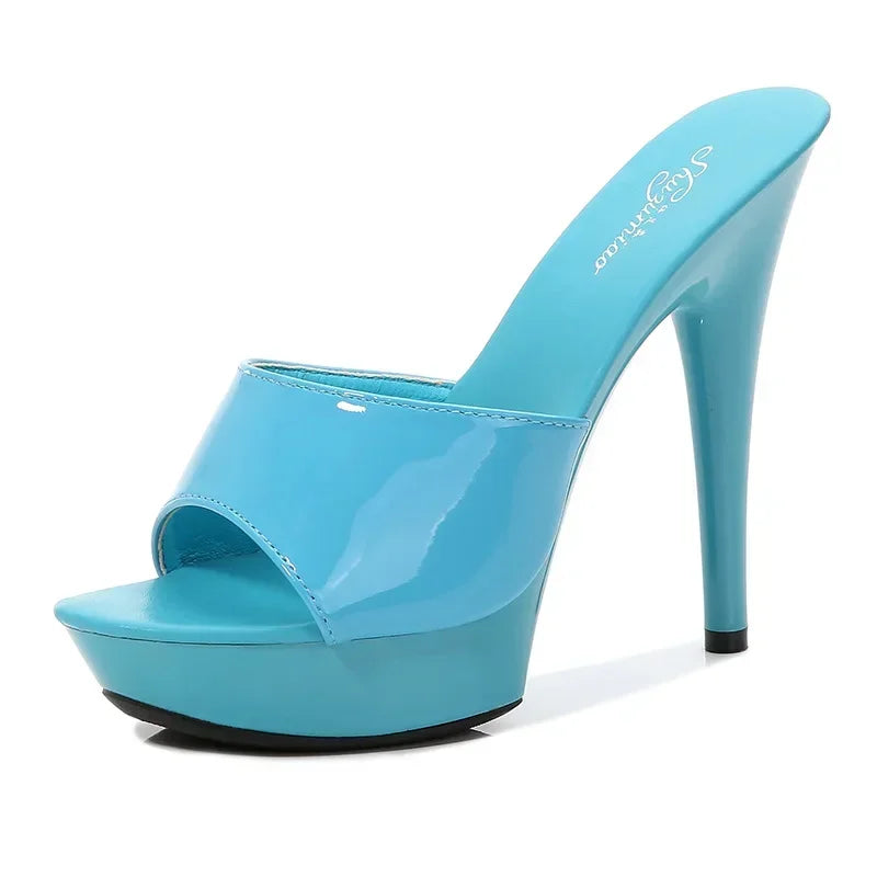 Mules De Tacón Alto Con Plataforma Para Mujer | Ideales Para Eventos Y Salidas En Temporadas Cálidas