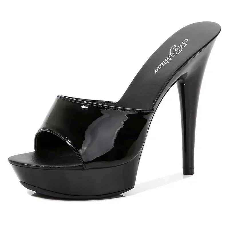 Mules De Tacón Alto Con Plataforma Para Mujer | Ideales Para Eventos Y Salidas En Temporadas Cálidas
