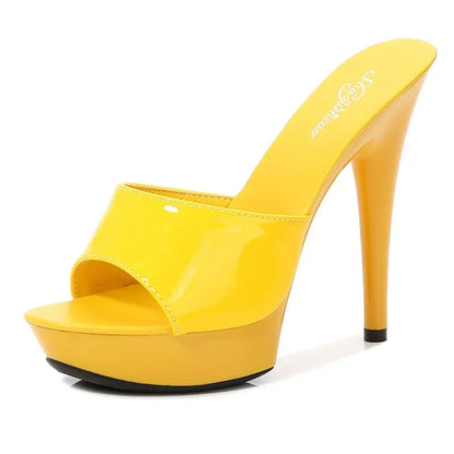 Mules De Tacón Alto Con Plataforma Para Mujer | Ideales Para Eventos Y Salidas En Temporadas Cálidas