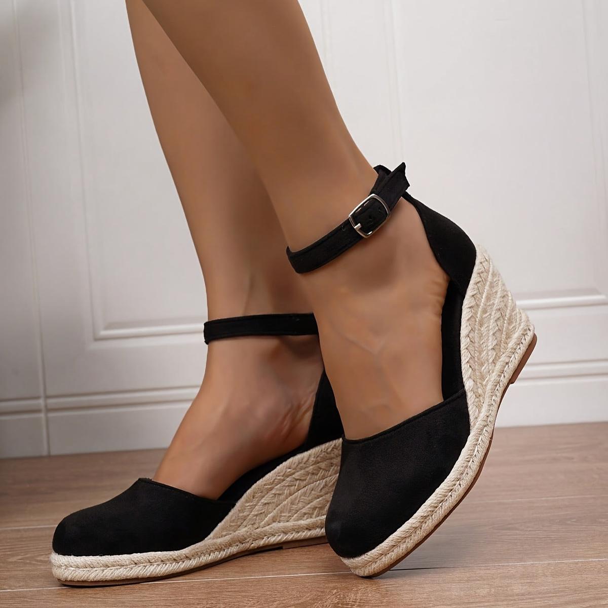 Sandalias Con Tacón Compensado Para Mujer | Ideal Para Uso Diario En Temporada Cálida