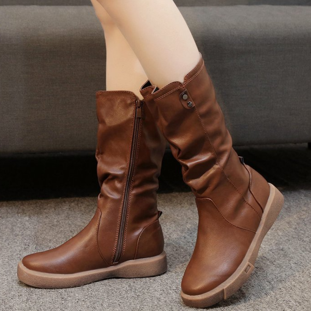 Botas con Diseño Funcional De Media Caña para Mujer | Ideales para Días Fríos