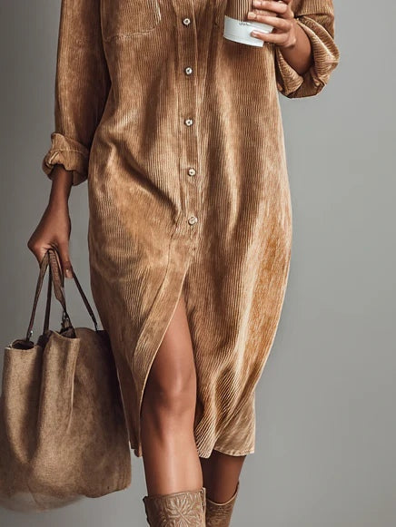 Vestido Midi Con Cierre Abotonado Completo Para Mujer | Ideal Para Uso Diario Y Salidas Informales