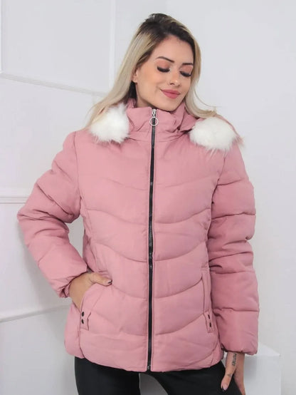 Chaqueta Acolchada con Capucha Desmontable para Mujer | Ideal para Invierno