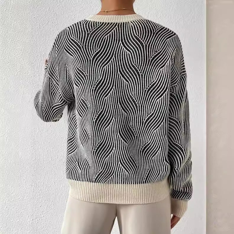 Jersey De Punto Con Patrón Abstracto Para Mujer | Ideal Para Uso Diario