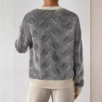 Jersey De Punto Con Patrón Abstracto Para Mujer | Ideal Para Uso Diario