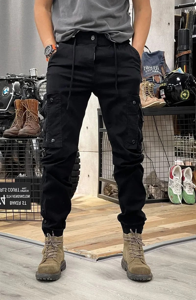 Pantalón Cargo con Cintura Elástica y Múltiples Bolsillos para Hombre | Ideal para Uso Diario