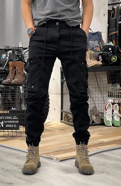 Pantalón Cargo con Cintura Elástica y Múltiples Bolsillos para Hombre | Ideal para Uso Diario