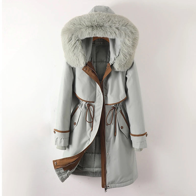 Chaqueta Acolchada con Capucha Amplia y Cierre de Cremallera para Mujer | Ideal para Invierno