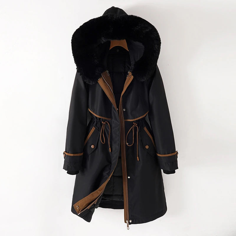 Chaqueta Acolchada con Capucha Amplia y Cierre de Cremallera para Mujer | Ideal para Invierno
