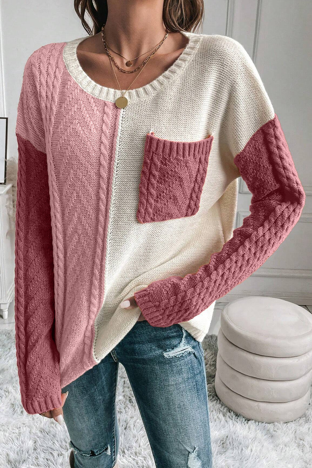 Jersey Con Diseño Color Block Y Mangas Largas Para Mujer | Ideal Para Uso Diario