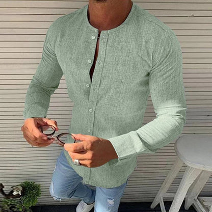 Camisa De Manga Larga Con Cuello Clásico Para Hombres | Ideal Para Uso Diario Y Ocasiones Formales