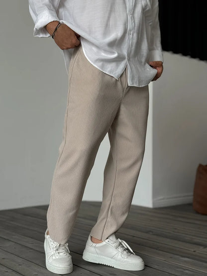 Pantalón Para Hombre Con Corte Ajustado Y Cierre De Botón Y Cremallera | Ideal Para Uso Diario Y Contextos Variados