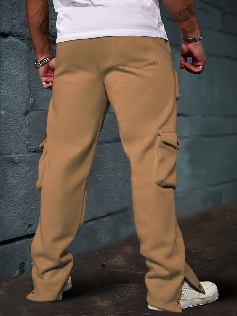 Pantalón Jogger Cargo con Cintura Elástica y Bolsillos Laterales para Hombre | Ideal para Uso Diario