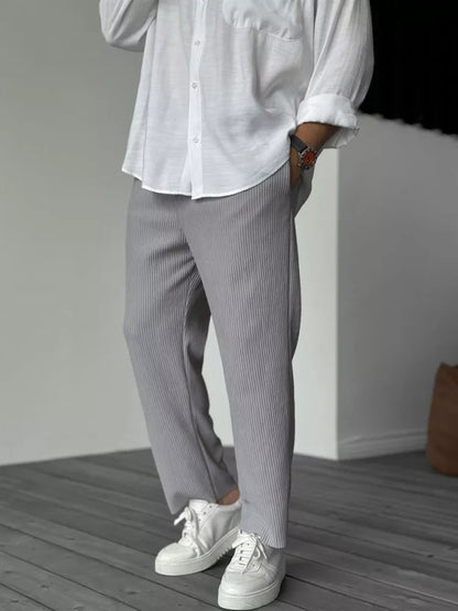 Pantalón Para Hombre Con Corte Ajustado Y Cierre De Botón Y Cremallera | Ideal Para Uso Diario Y Contextos Variados