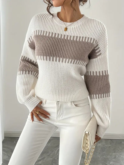 Jersey De Manga Larga Con Cuello Redondo Para Mujer | Ideal Para Uso Diario Y Trabajo