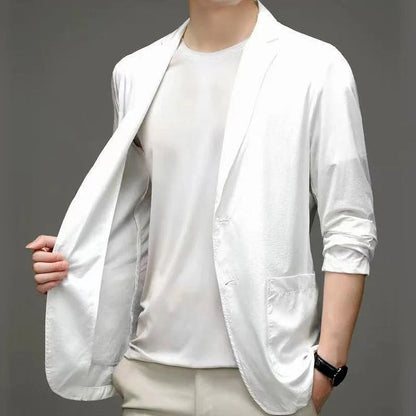 Blazer Ligero Con Botones Y Solapa Plana Para Hombre | Ideal Para Clima Cálido Y Uso Diario