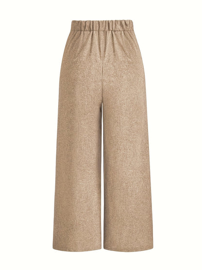 Pantalón De Talle Alto Con Piernas Anchas Y Pliegues Frontales Para Mujer | Ideal Para Uso Diario O Profesional