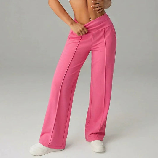 Pantalón De Talle Alto Con Cintura Integrada Y Piernas Anchas Para Mujer | Ideal Para Uso Diario