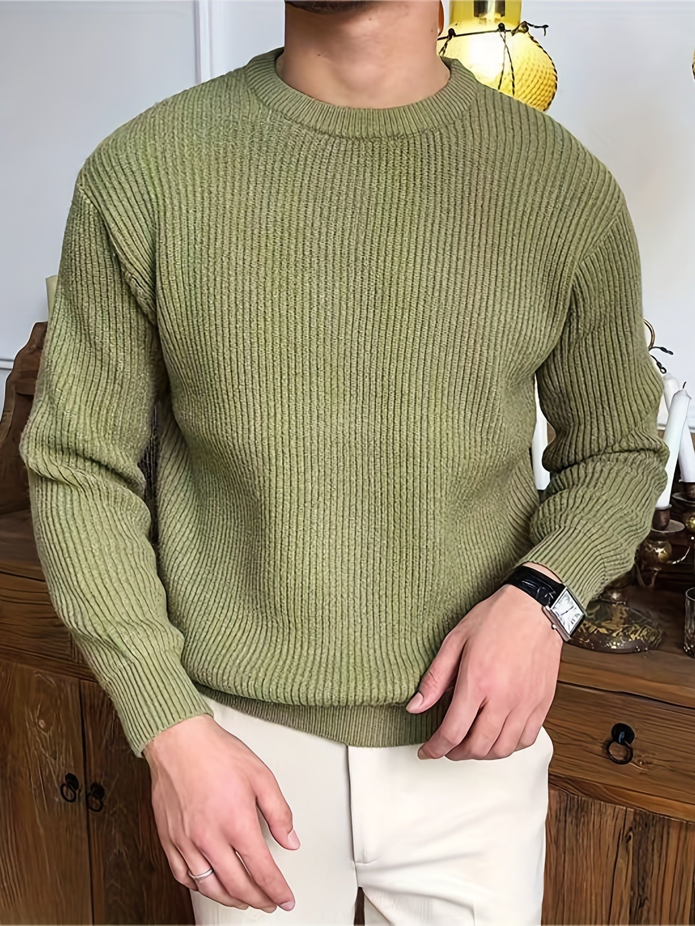 Jersey de Punto para Hombre con Diseño Trenzado | Ideal para Uso Diario