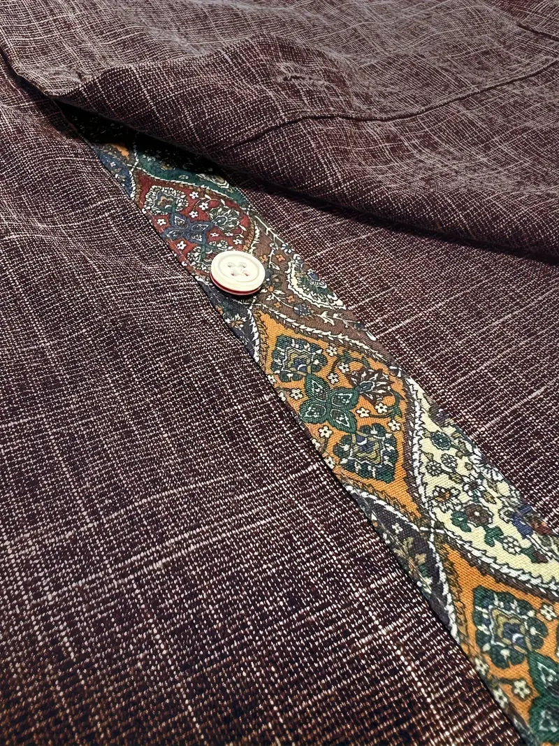 Camisa de Manga Larga con Cierre de Botones y Detalles Contrastantes para Hombre | Ideal para Uso Diario y Contextos Formales