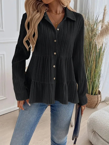 Camisa Con Cierre De Botones Y Corte Fluido Para Mujer | Ideal Para Oficina Y Uso Diario
