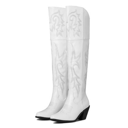 Botas Altas Sobre La Rodilla Con Tacón Para Mujer | Ideal Para Uso Diario