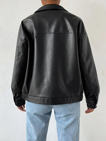 Chaqueta Recta Ligeramente Oversize Con Bolsillos Laterales Para Mujer | Ideal Para Uso Diario Y Actividades Urbanas