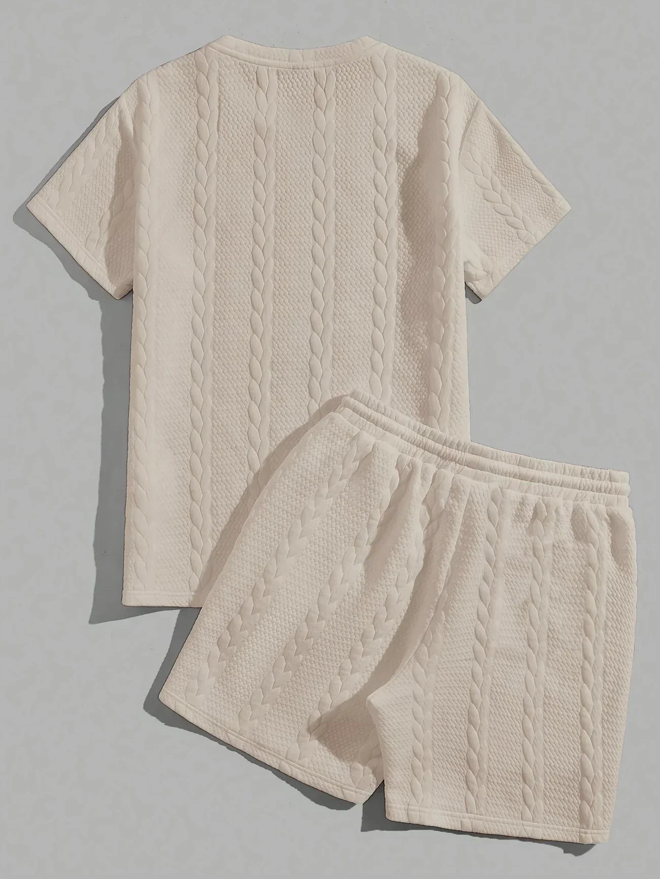 Conjunto de Dos Piezas con Motivo Trenzado en Relieve para Mujer | Ideal para Uso Diario