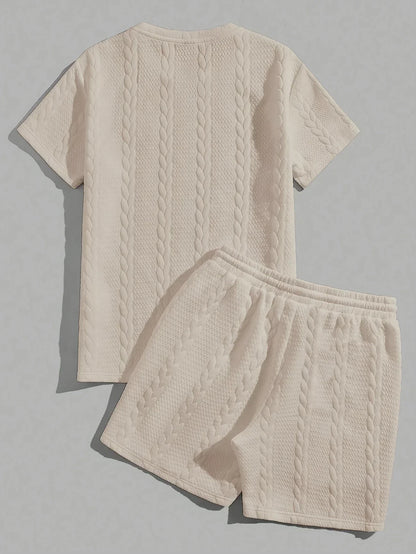 Conjunto de Dos Piezas con Motivo Trenzado en Relieve para Mujer | Ideal para Uso Diario