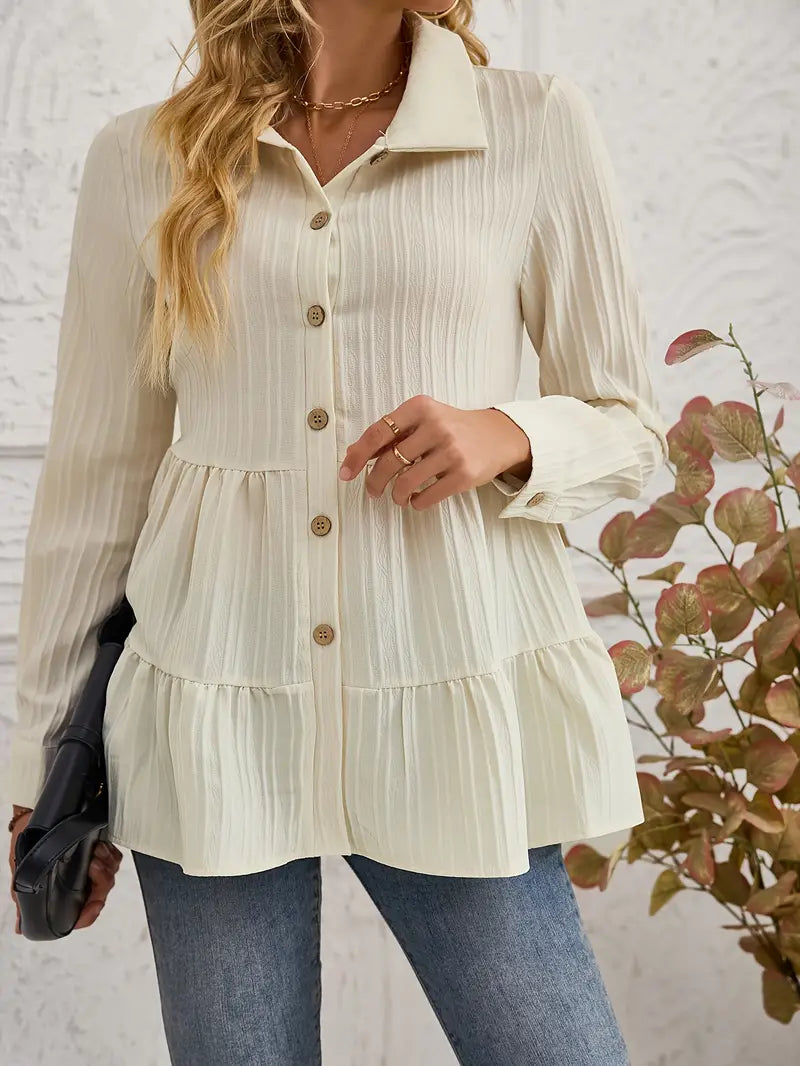 Camisa Con Cierre De Botones Y Corte Fluido Para Mujer | Ideal Para Oficina Y Uso Diario