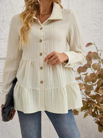 Camisa Con Cierre De Botones Y Corte Fluido Para Mujer | Ideal Para Oficina Y Uso Diario