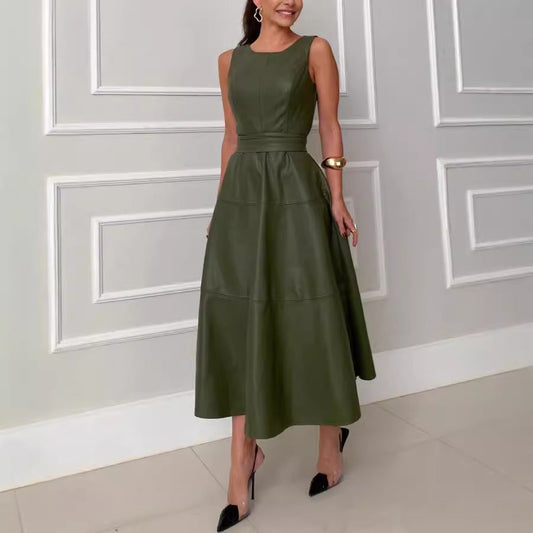 Vestido Midi Ajustado Con Falda Evasé Para Mujer | Ideal Para Uso Profesional Y Salidas De Día