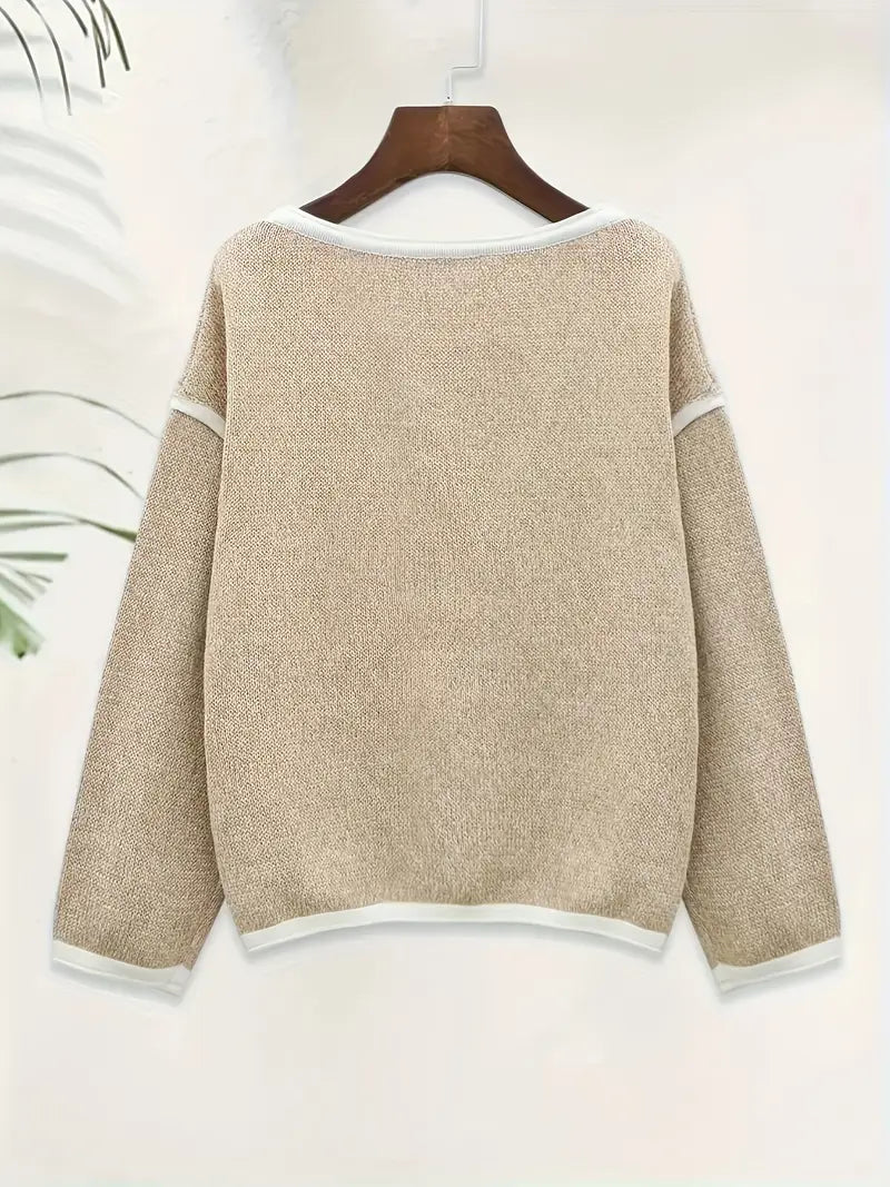 Jersey Con Corte Oversize Y Cuello Redondo Para Mujer | Ideal Para Uso Diario