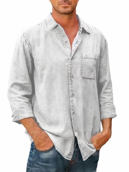 Camisa de Manga Larga Denim con Corte Amplio para Hombre | Ideal para Uso Diario