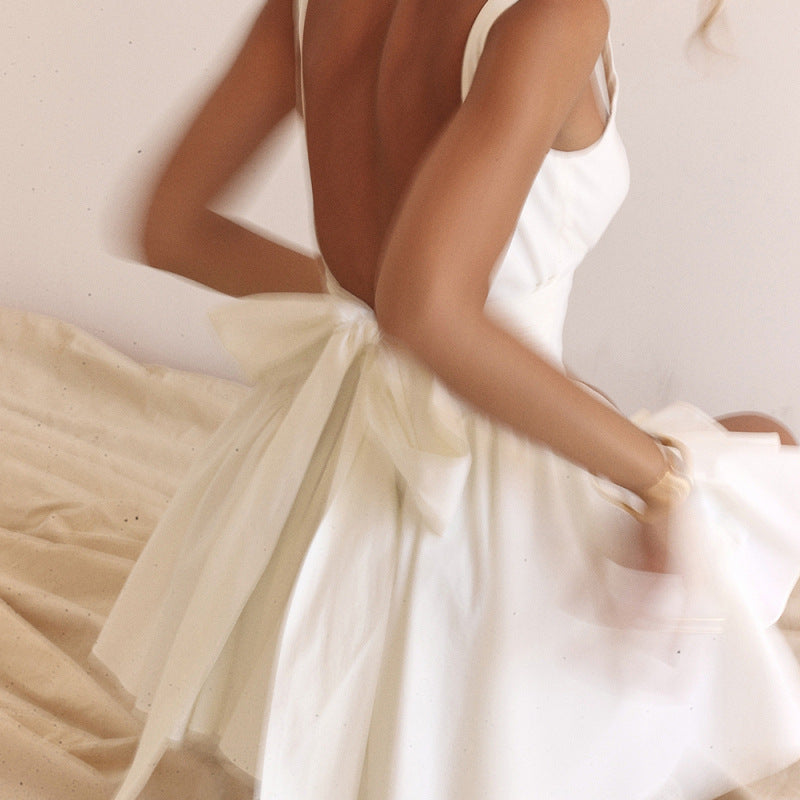 Vestido Corto Con Tirantes Finos Y Escote Cuadrado Para Mujer | Ideal Para Uso Diario Y Verano