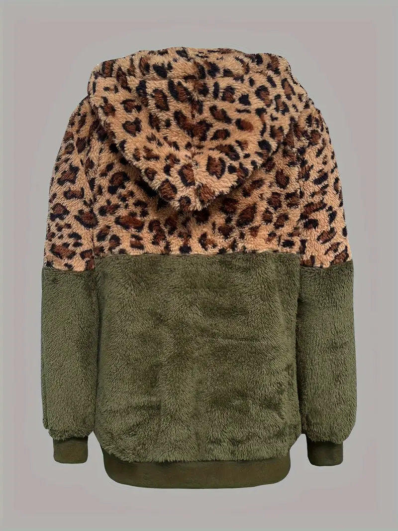 Sudadera Con Capucha e Imprimé Leopardo Para Mujer | Ideal Para Uso Diario