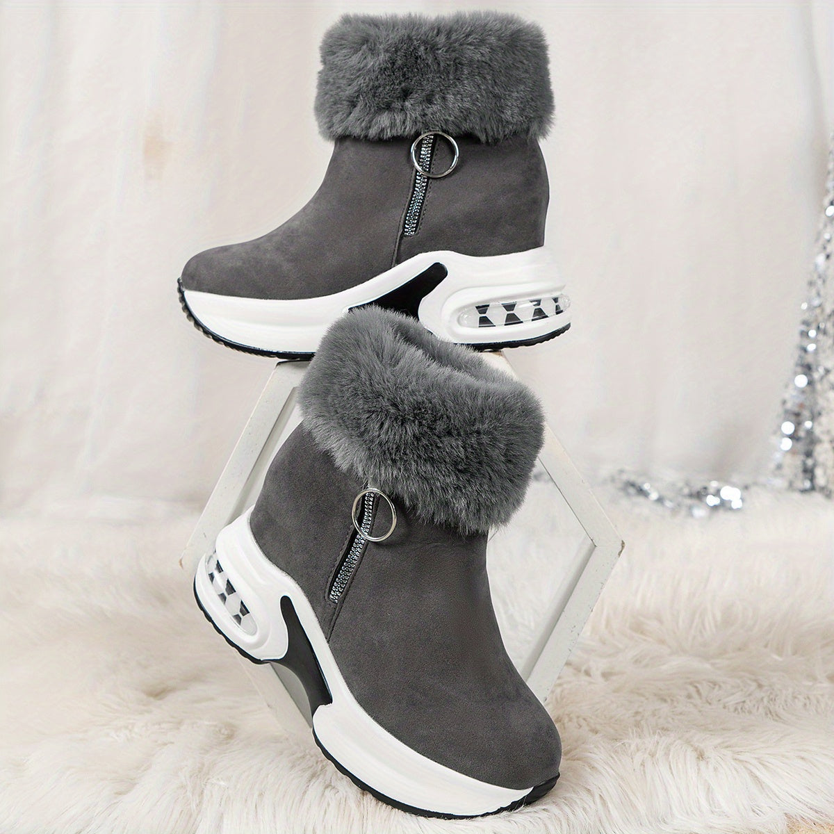 Botines Con Plataforma Y Cremallera Lateral Para Mujer | Ideal Para Uso Diario