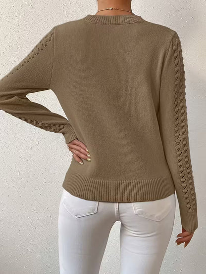 Jersey De Manga Larga Con Detalles De Encaje Para Mujer | Ideal Para Uso Diario Y Superposición