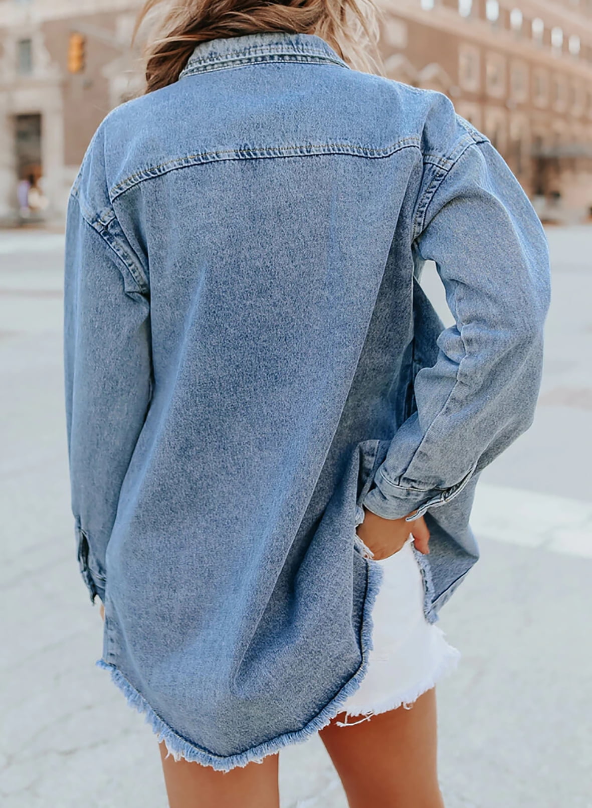 Chaqueta con Botones y Corte Holgado para Mujer | Ideal para Uso Diario