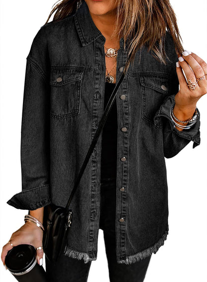 Chaqueta con Botones y Corte Holgado para Mujer | Ideal para Uso Diario