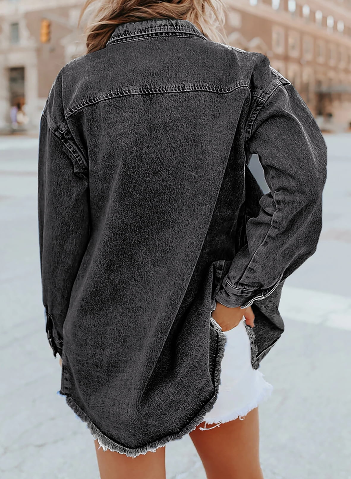 Chaqueta con Botones y Corte Holgado para Mujer | Ideal para Uso Diario