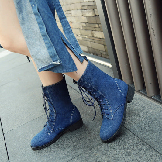 Botines Con Cordones Y Tacón Bajo Para Mujer | Ideal Para Uso Diario Y Trabajo
