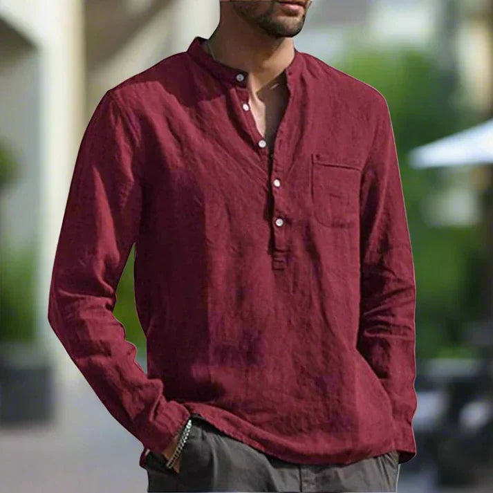 Camisa de Hombre con Corte Holgado para Climas Moderados | Ideal para el Día a Día
