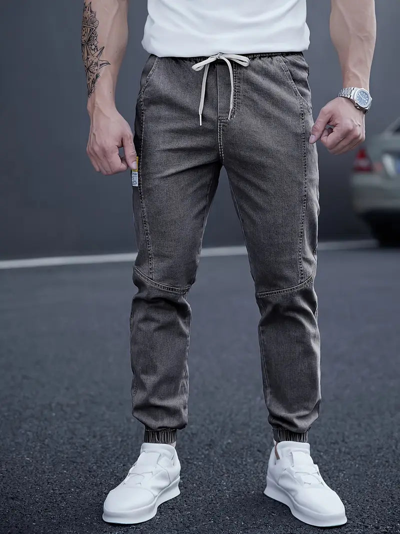 Pantalón Tobillero con Cintura Elástica y Cordón para Hombre | Ideal para Uso Diario