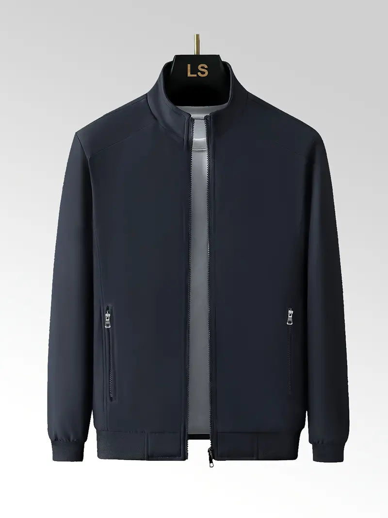 Chaqueta Ligera con Cierre de Cremallera y Cuello Alto para Hombre | Ideal para Uso Diario