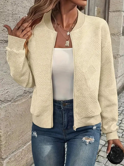 Chaqueta Con Cremallera Frontal Y Corte Holgado Para Mujer | Ideal Para Uso Diario O Entretiempo